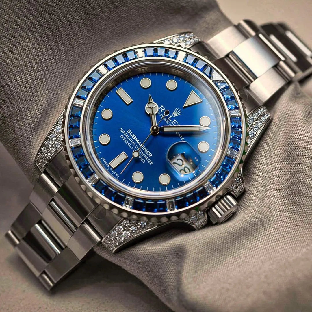 Big Promotion - Rolex Submariner Date 116659 SABR 18K White Gold Diamonds Sapphires Unworn