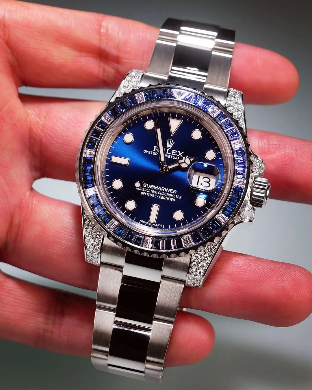Big Promotion - Rolex Submariner Date 116659 SABR 18K White Gold Diamonds Sapphires Unworn