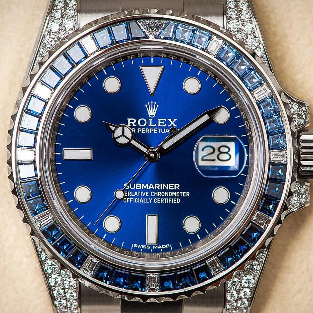 Big Promotion - Rolex Submariner Date 116659 SABR 18K White Gold Diamonds Sapphires Unworn