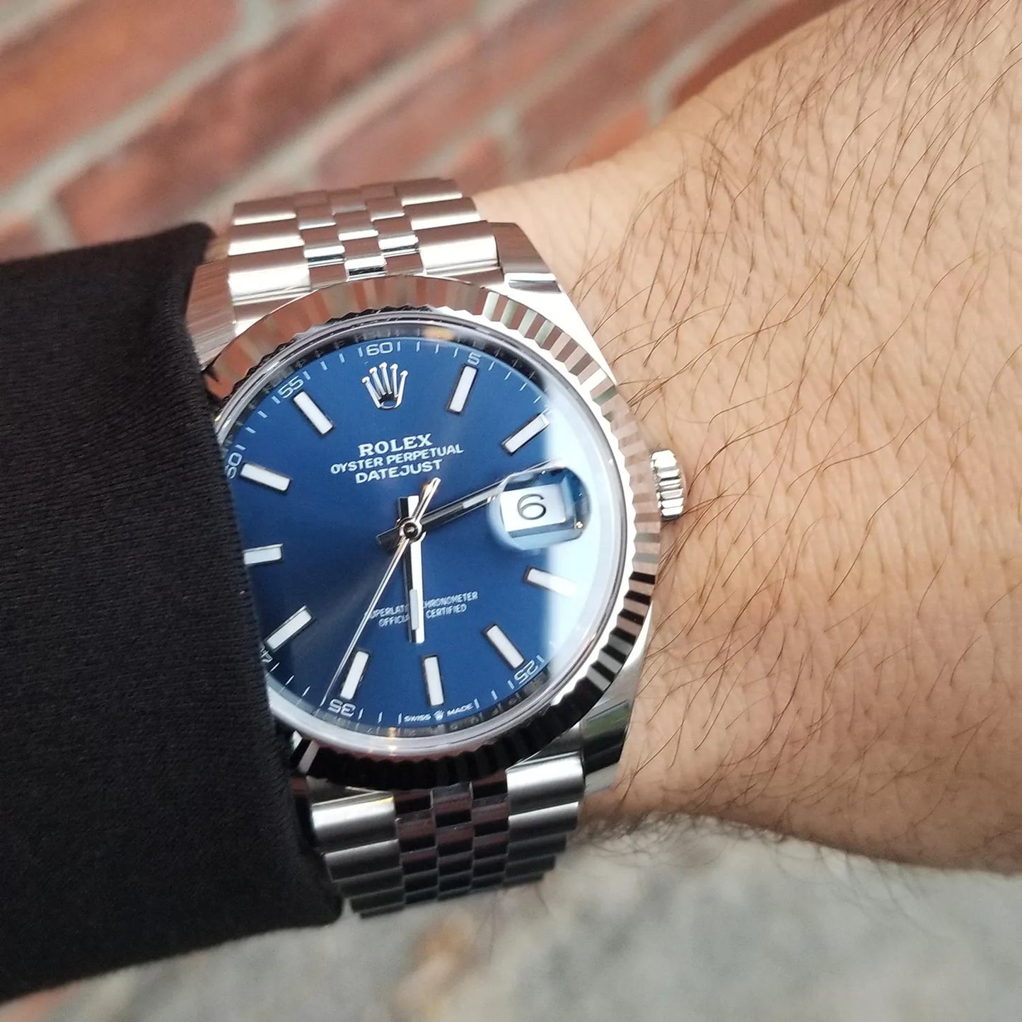 Rolex Datejust 41mm Oystersteel and white gold Bright Blue Dial 126334-0002