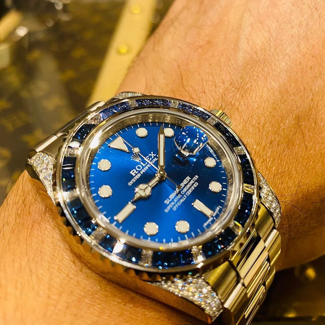 Big Promotion - Rolex Submariner Date 116659 SABR 18K White Gold Diamonds Sapphires Unworn