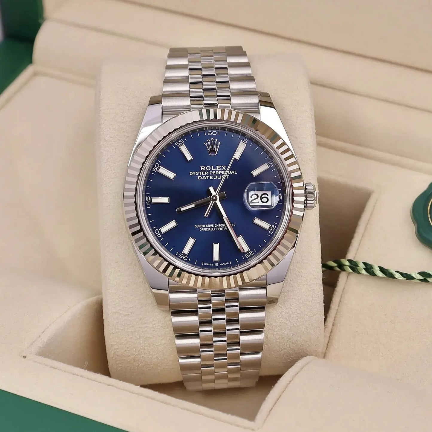 Rolex Datejust 41mm Oystersteel and white gold Bright Blue Dial 126334-0002